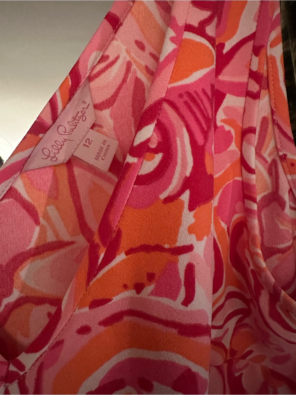 Lilly Pulitzer Pink and Coral Abstract Floral Dress - Picture 3 of 3